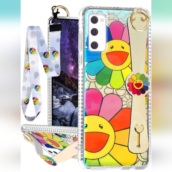 Rainbow Flowers Sunflower with Wrist Strap for Samsung Galaxy S20 FE - Picture 1 of 6